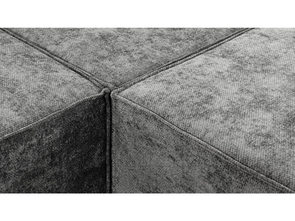 Modulares Einzelsofa „Lusso“ aus strukturiertem Stoff - 3-Sitzer - Grau