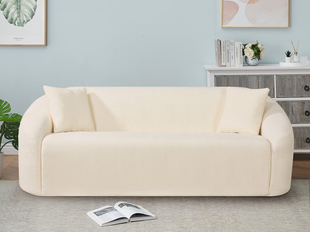 Fixes gerades Sofa aus Stoff "Ondine" - 3-Sitzer - Beige
