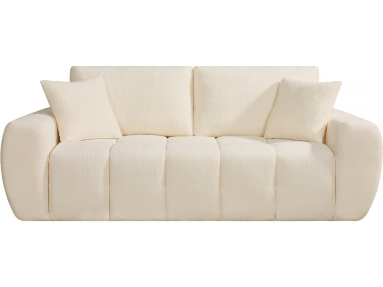 Bubble-Stoffsofa rechts "Leonie" - 3-Sitzer - Beige