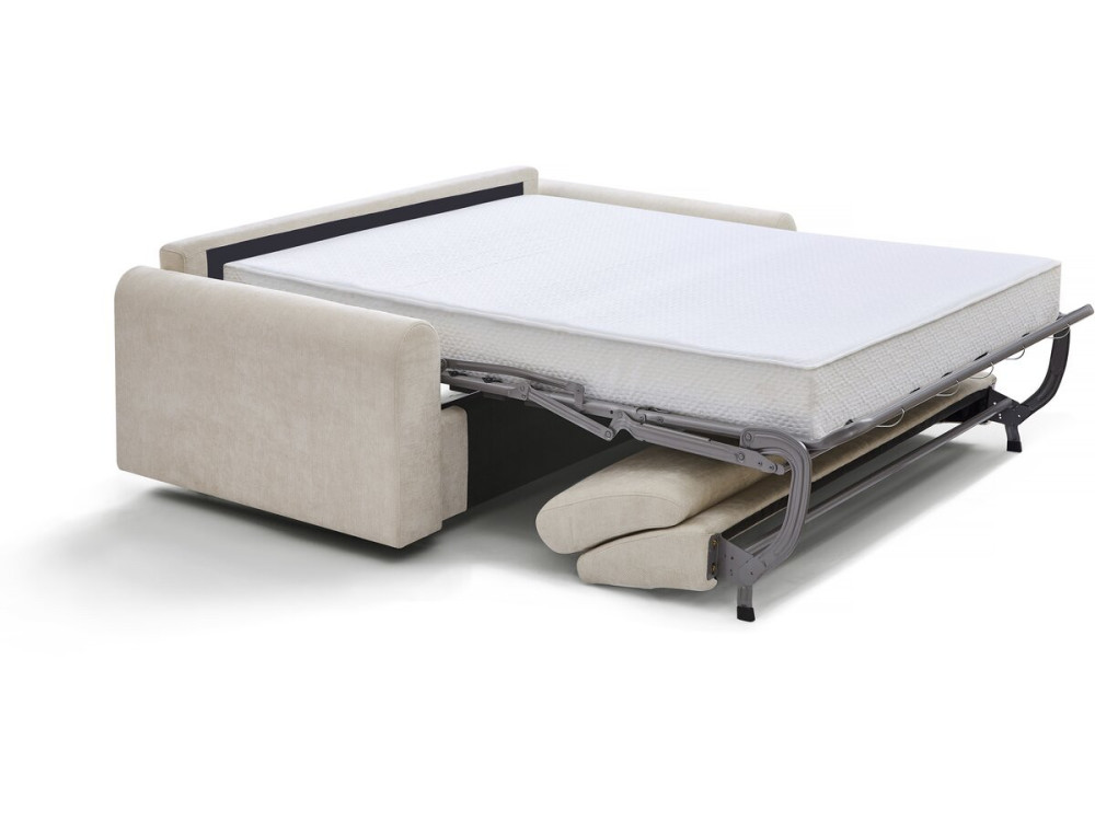 Express-Sofa-Bett "Isadora" - Matratze 18 cm - Liegefläche 140 cm - 3-Sitzer - Beige