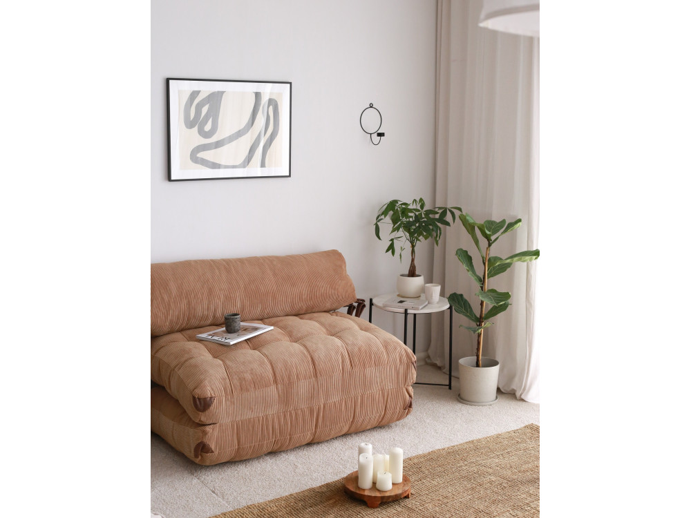 2-Sitzer Stoff-Schlafsofa "Fold" - 120 x 75 x 79 cm - Braun