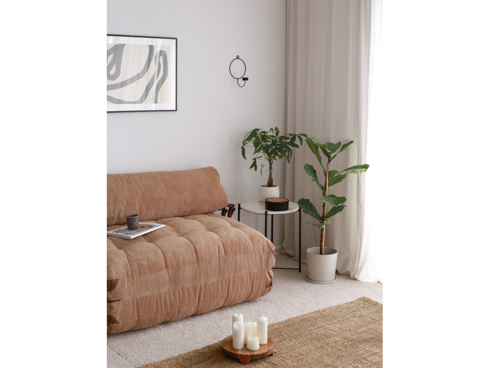 2-Sitzer Stoff-Schlafsofa "Fold" - 120 x 75 x 79 cm - Braun