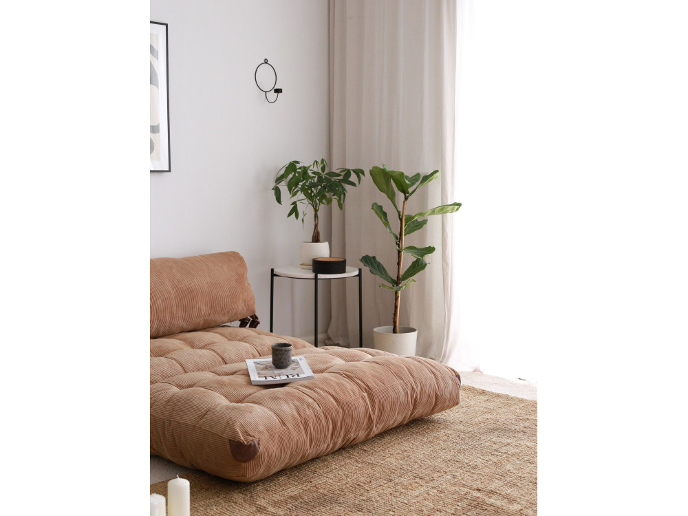 2-Sitzer Stoff-Schlafsofa "Fold" - 120 x 75 x 79 cm - Braun