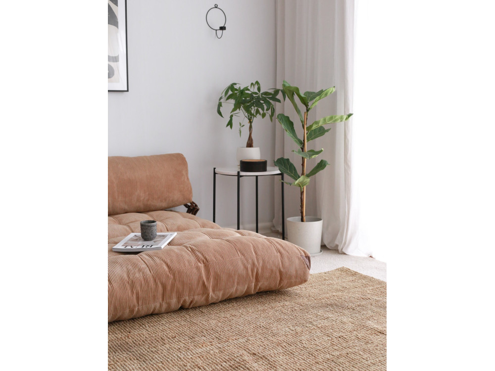 2-Sitzer Stoff-Schlafsofa "Fold" - 120 x 75 x 79 cm - Braun