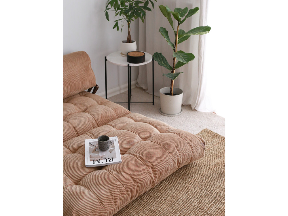 2-Sitzer Stoff-Schlafsofa "Fold" - 120 x 75 x 79 cm - Braun