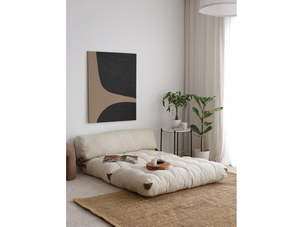 2-Sitzer-Schlafsofa aus Stoff "Fold" - 120 x 75 x 79 cm - Creme