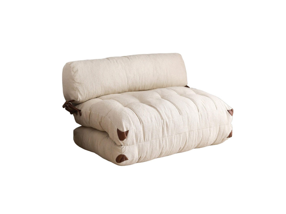 2-Sitzer-Schlafsofa aus Stoff "Fold" - 120 x 75 x 79 cm - Creme