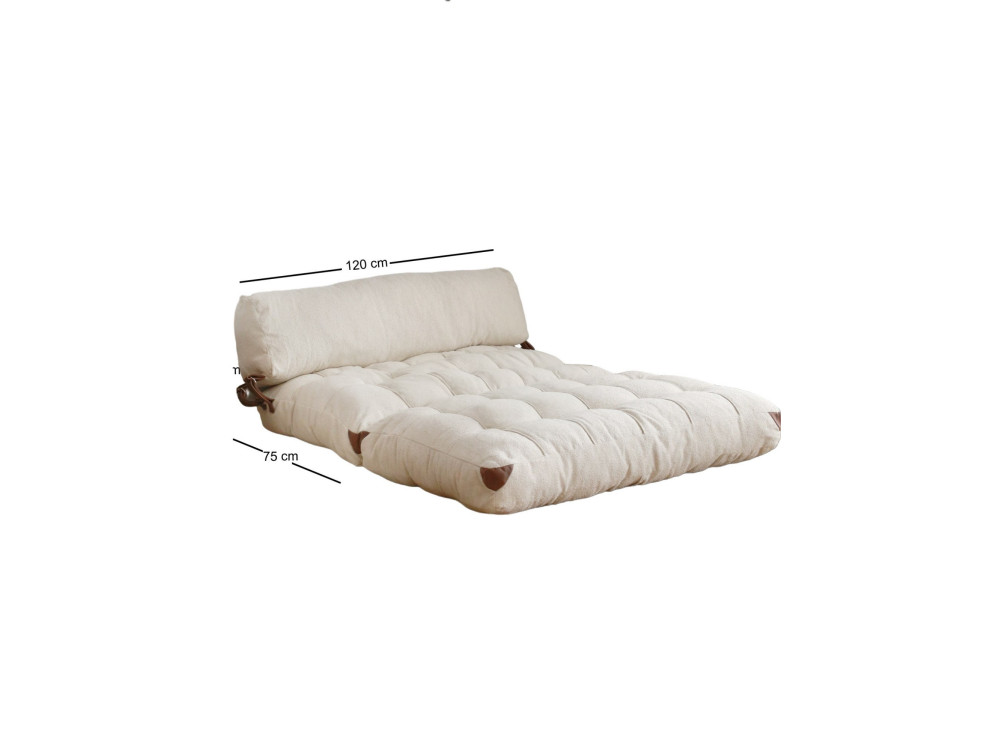 2-Sitzer-Schlafsofa aus Stoff "Fold" - 120 x 75 x 79 cm - Creme