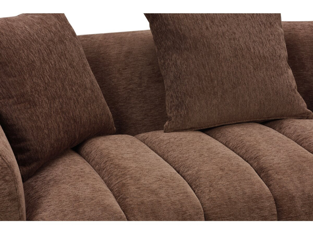 Gerades Sofa im Bubble-Stil aus strukturiertem Stoff „La Fayette“ – 3-Sitzer – Braun