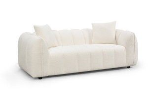 Gerades Stoffsofa im Bubble-Stil „Balzac“ – 3-Sitzer – Cremefarben