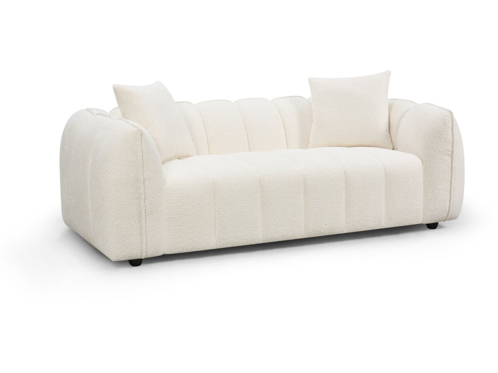 Gerades Stoffsofa im Bubble-Stil „Balzac“ – 3-Sitzer – Cremefarben