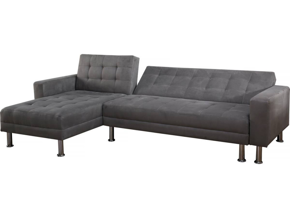 Ecksofa reversibel mit Schlaffunktion "Theo"- 4 Personen - Grau