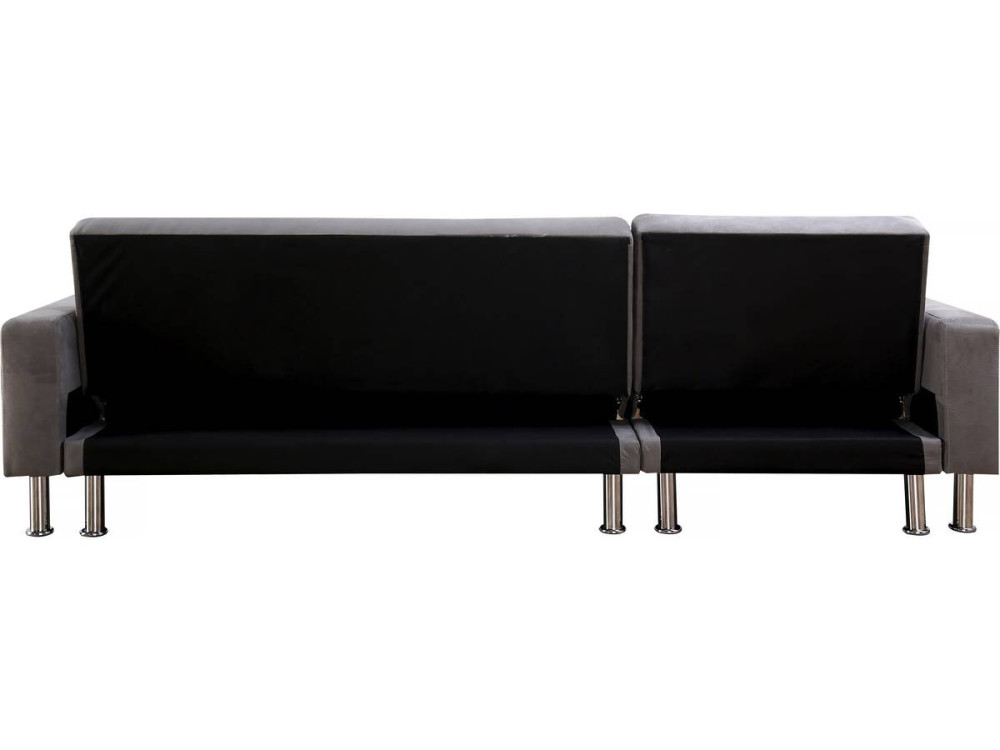 Ecksofa reversibel mit Schlaffunktion "Theo"- 4 Personen - Grau