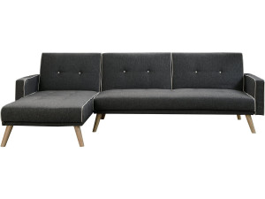 Ecksofa reversibel mit Schlaffunktion "Jules" - 3-Sitzer - Grau