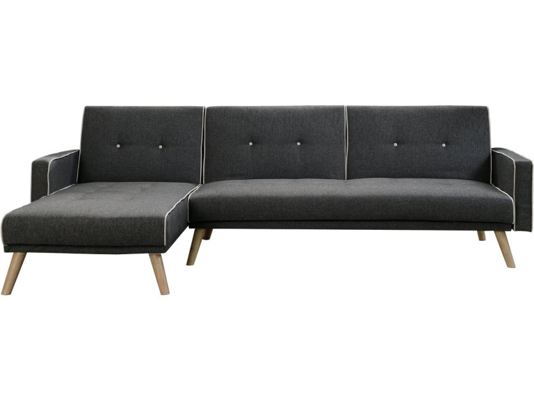 Ecksofa reversibel mit Schlaffunktion "Jules" - 3-Sitzer - Grau