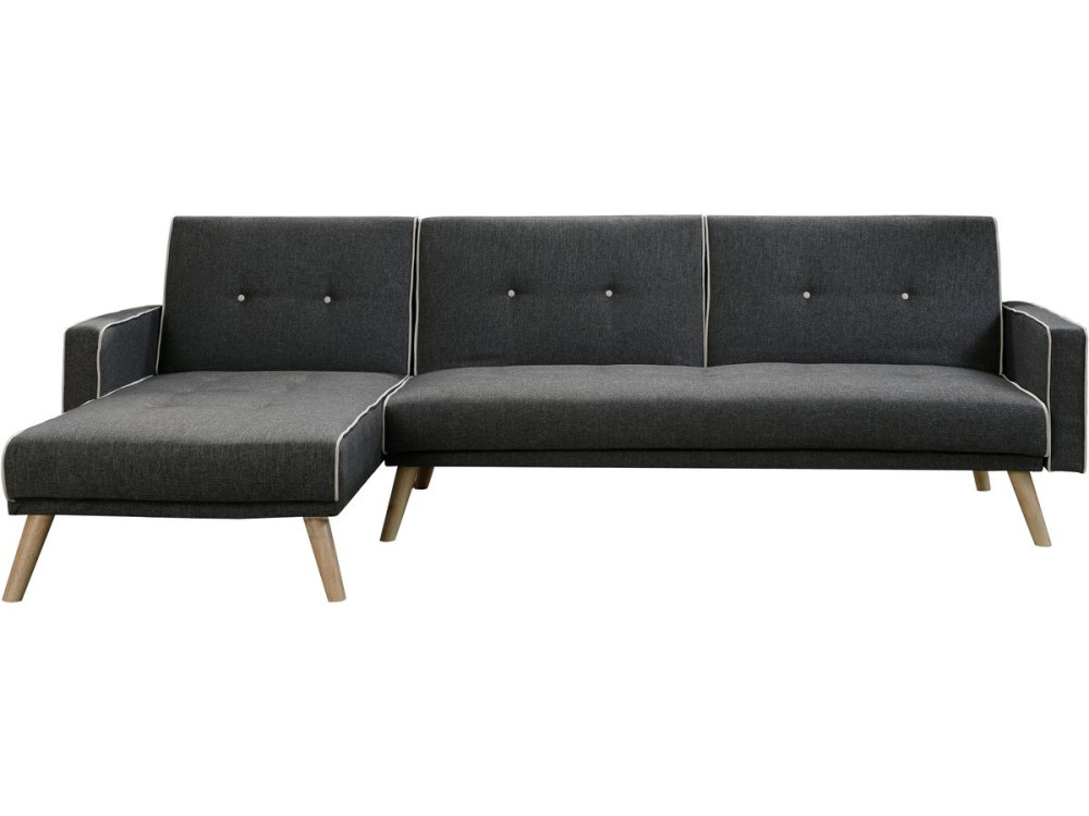 Ecksofa reversibel mit Schlaffunktion "Jules" - 3-Sitzer - Grau