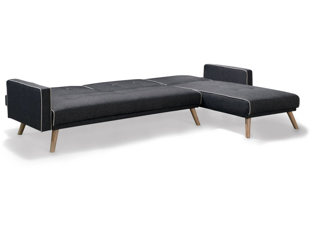 Ecksofa reversibel mit Schlaffunktion "Jules" - 3-Sitzer - Grau