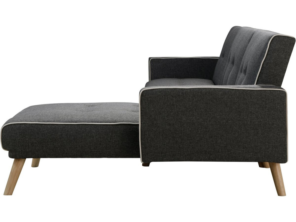 Ecksofa reversibel mit Schlaffunktion "Jules" - 3-Sitzer - Grau