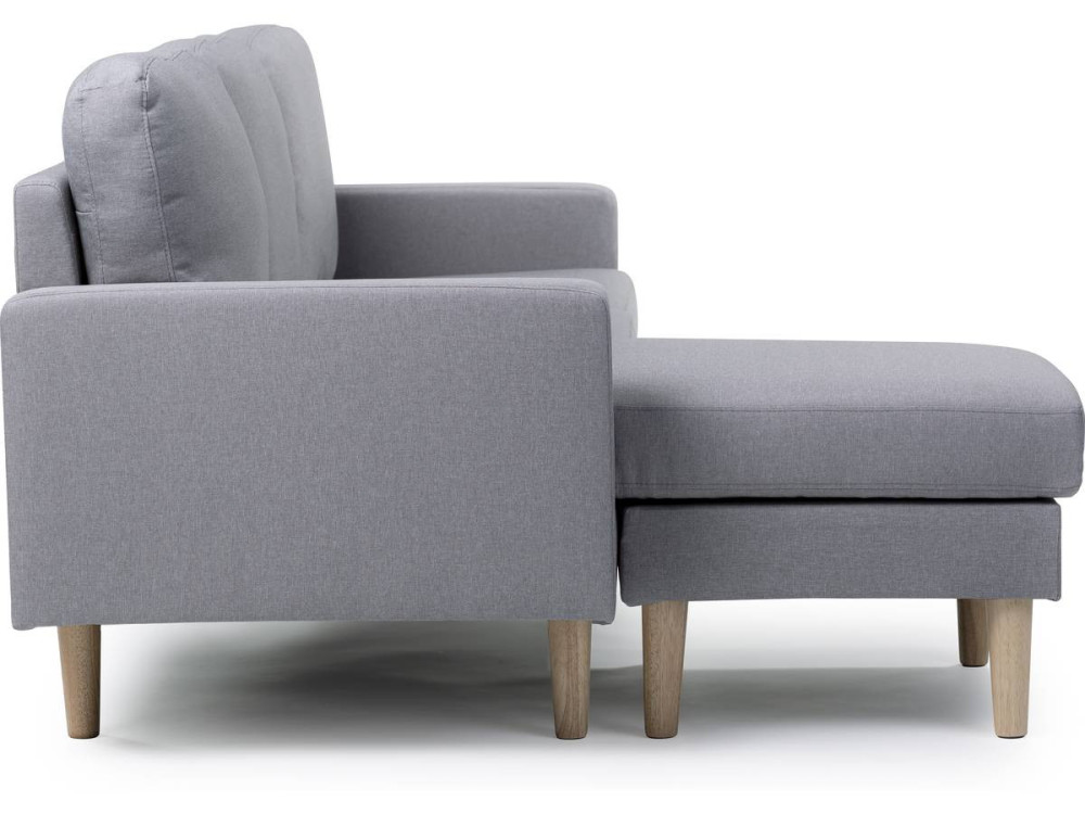 Ecksofa reversibel aus Stoff "Gabby" -  3-Sitzer - Hellgrau