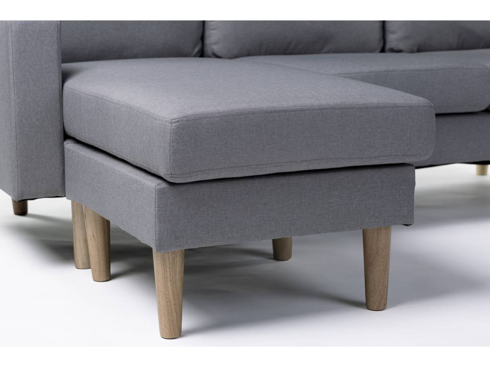 Ecksofa reversibel aus Stoff "Gabby" -  3-Sitzer - Hellgrau