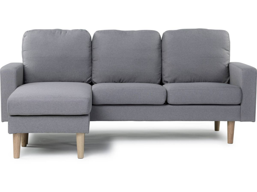 Ecksofa reversibel aus Stoff "Gabby" -  3-Sitzer - Hellgrau