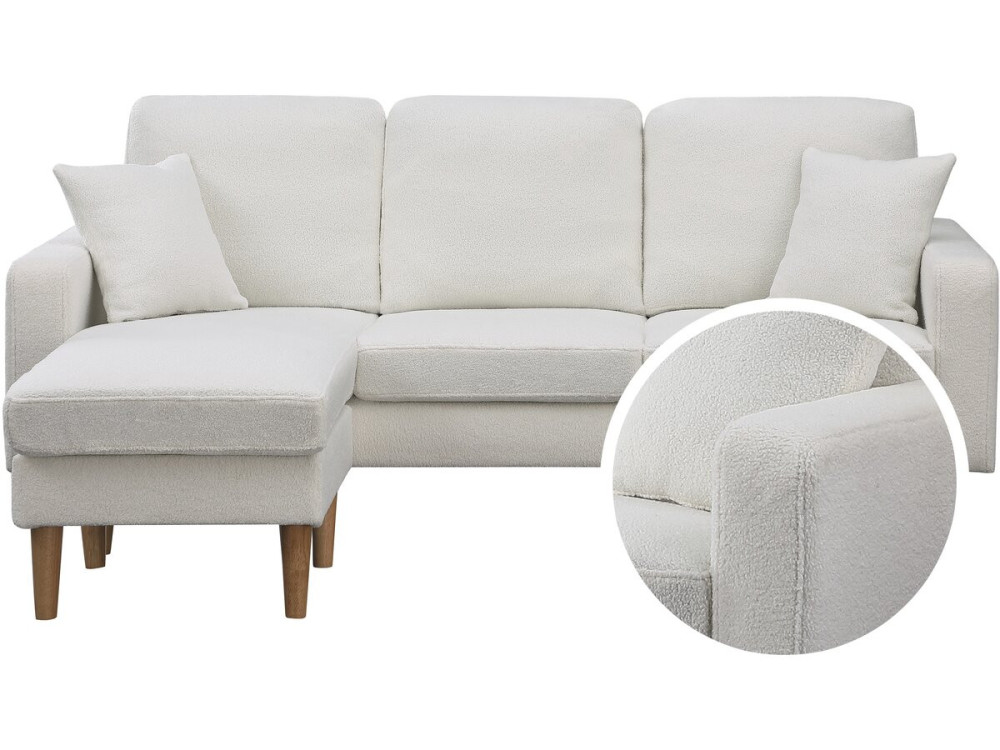 Ecksofa reversibel aus Stoff "Gabby" - 3-Sitzer - Weiß
