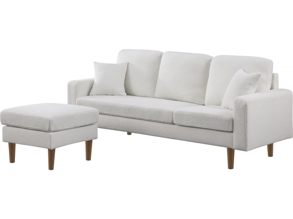 Ecksofa reversibel aus Stoff "Gabby" - 3-Sitzer - Weiß