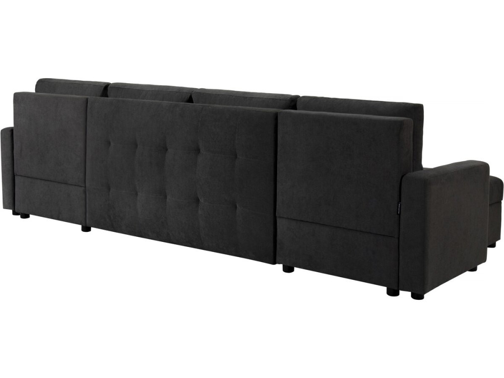 Panorama-Schlafsofa mit Aufbewahrungsboxen "Antoine" - 5-Sitzer - Dunkelgrau