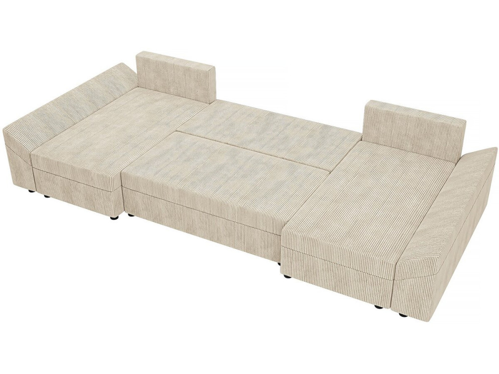 Panorama-Sofa "Dante U" aus Cord - 5-Sitzer - Beige