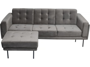 Ecksofa reversibel aus Samt "Noé" - 3-Sitzer - Grau
