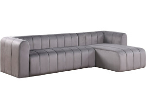 Ecksofa aus Samt "Victor Hugo" - 3-Sitzer - Grau