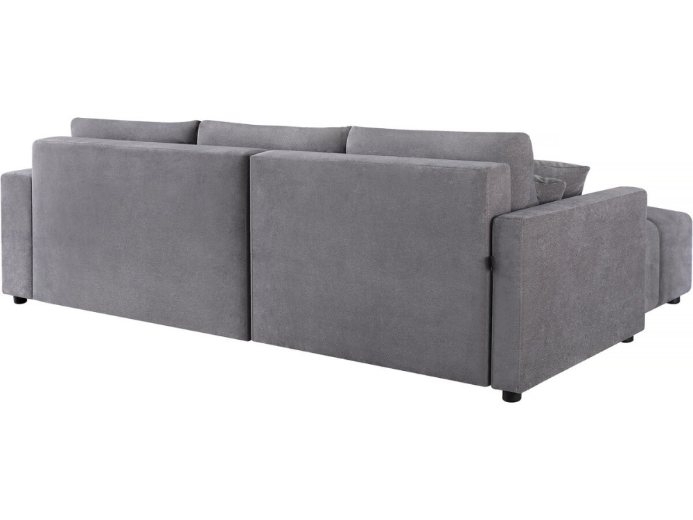 Ecksofa mit Schlaffunktion aus Chenille-Stoff 3-Sitzer - "Trocadero" - Grau