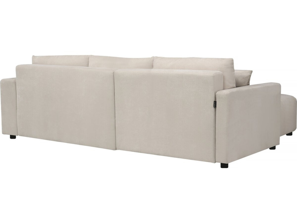 Ecksofa mit Schlaffunktion aus Chenille-Stoff 3-Sitzer - "Trocadero" - Creme
