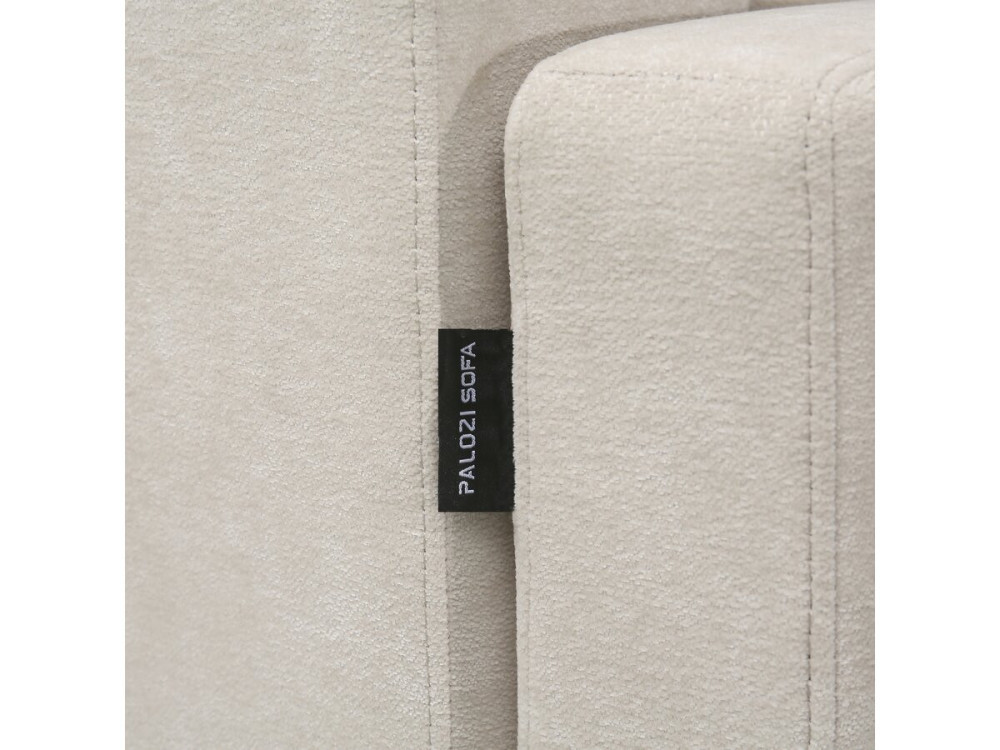 Ecksofa mit Schlaffunktion aus Chenille-Stoff 3-Sitzer - "Trocadero" - Creme