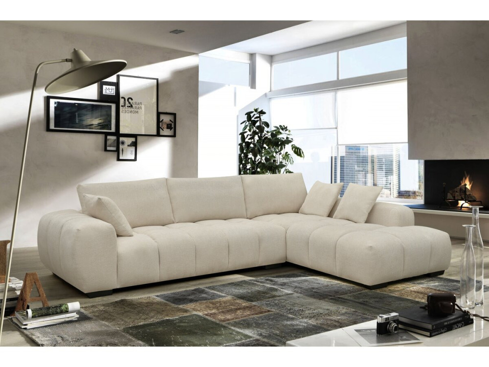 Ecksofa aus Stoff "Monceau" - 3-Sitzer - Beige
