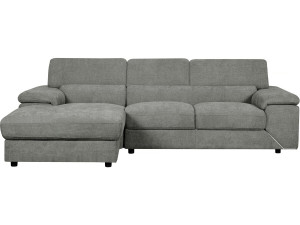 Ecksofa aus Chenille-Stoff "London" - 4 Personen - Grau