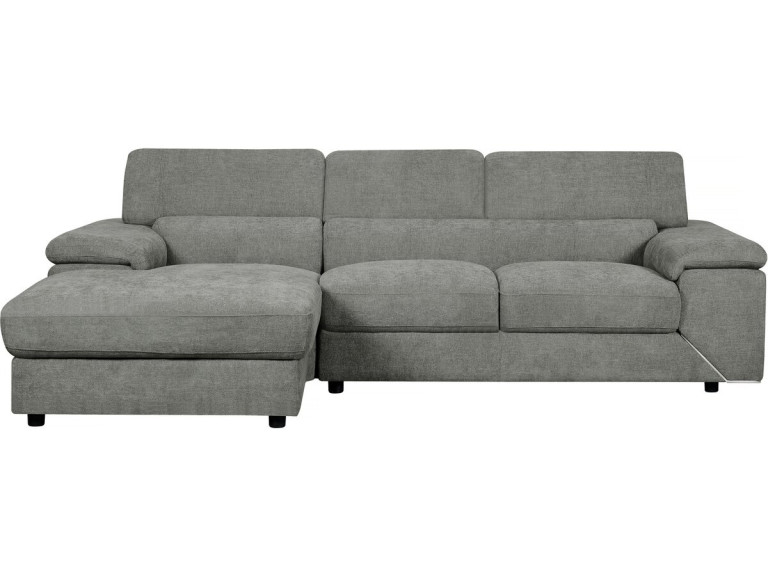 Ecksofa aus Chenille-Stoff "London" - 4 Personen - Grau