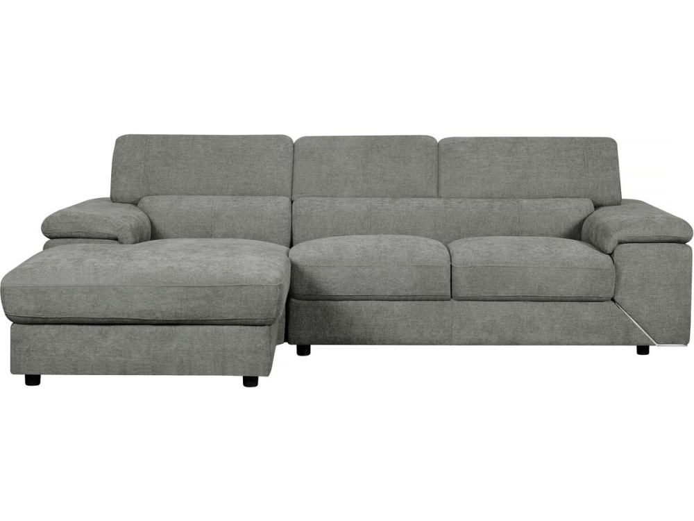 Ecksofa aus Chenille-Stoff "London" - 4 Personen - Grau