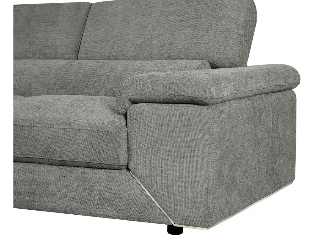 Ecksofa aus Chenille-Stoff "London" - 4 Personen - Grau