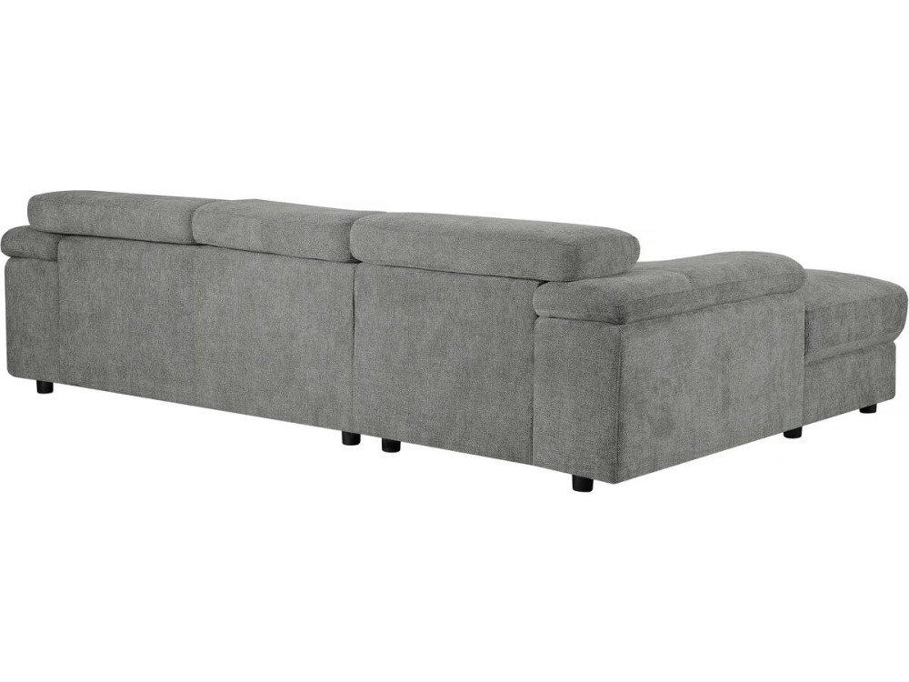 Ecksofa aus Chenille-Stoff "London" - 4 Personen - Grau