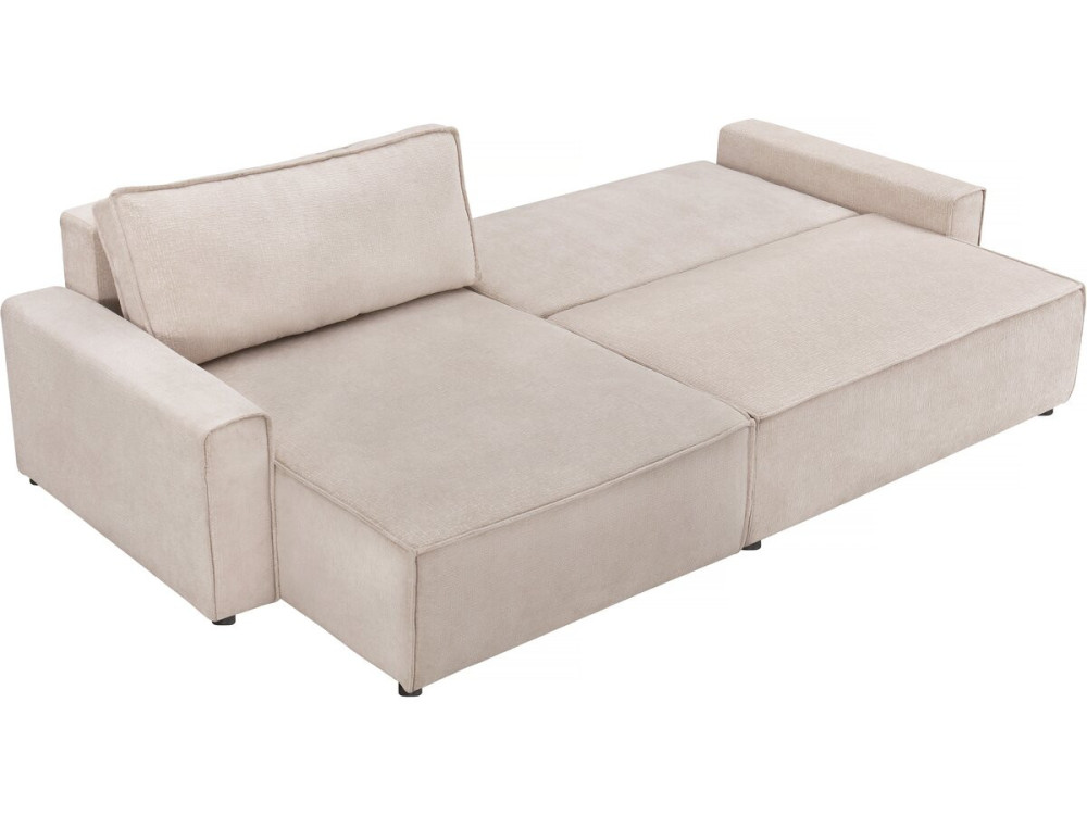 Ecksofa mit Schlaffunktion aus texturiertem Stoff "Montaigne" - 4 Personen - Beige