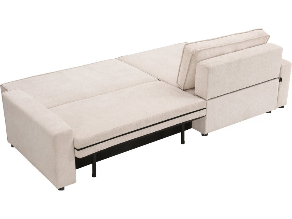 Ecksofa mit Schlaffunktion aus texturiertem Stoff "Montaigne" - 4 Personen - Beige