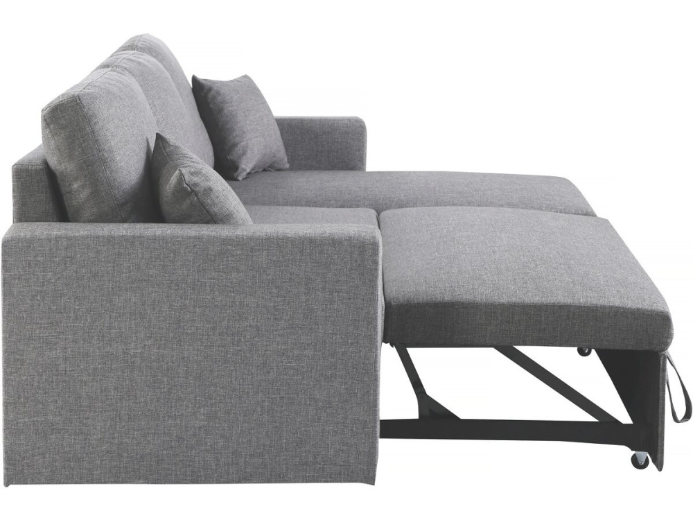 Ecksofa mit Schlaffunktion und Stauraum „Alain II“ - 3-Sitzer - Hellgrau