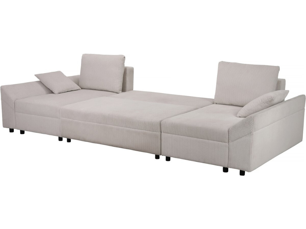 Panorama-Ecksofa aus Cord „Vaugirard II“ - 5-Sitzer - Beige