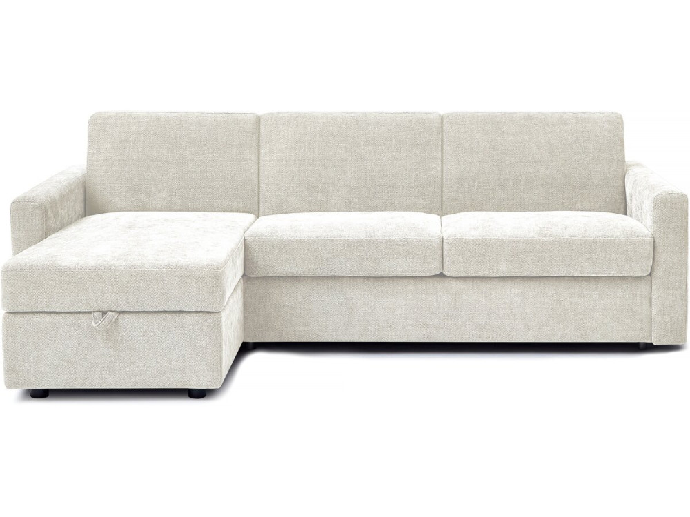 Ecksofa mit Expressumwandlung, Stoff "Celia" - 3 Sitzplätze - Beige