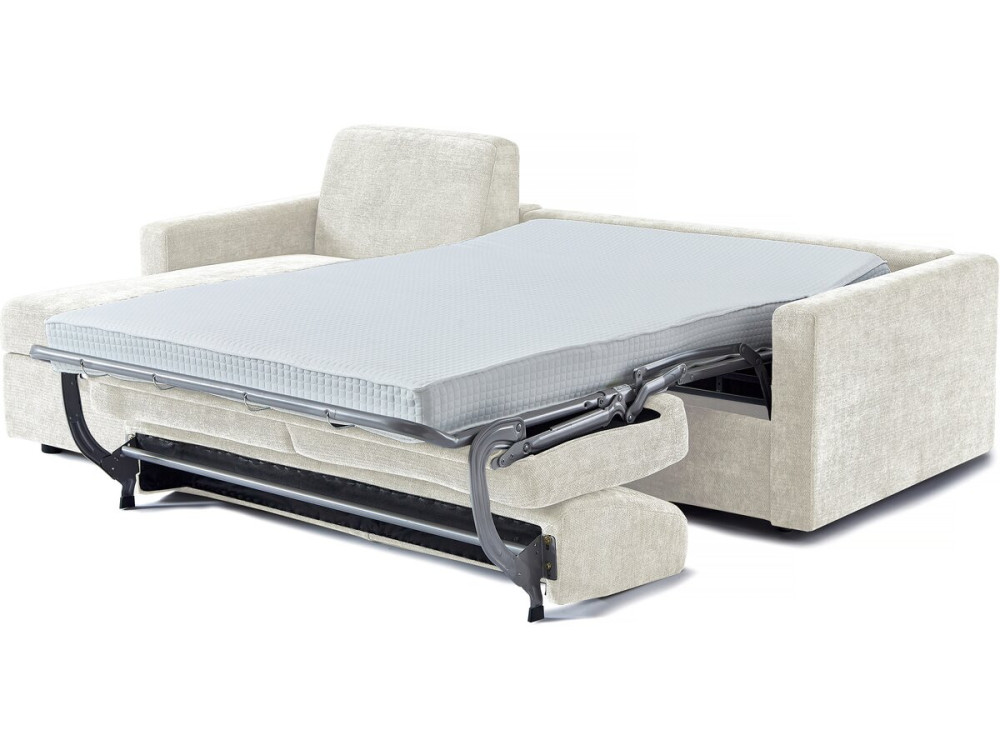 Ecksofa mit Expressumwandlung, Stoff "Celia" - 3 Sitzplätze - Beige