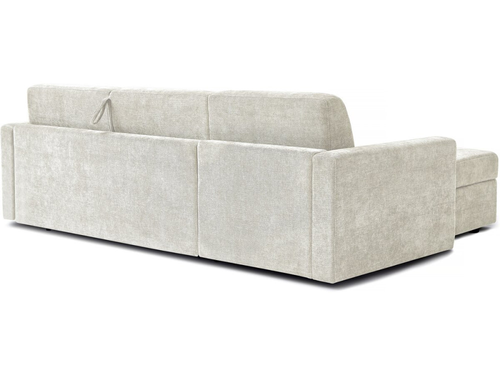 Ecksofa mit Expressumwandlung, Stoff "Celia" - 3 Sitzplätze - Beige