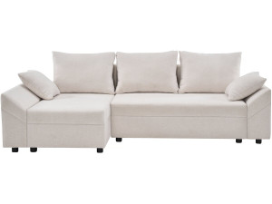 Ecksofa "Vaugirard II" aus Strukturstoff, wendbar und mit Schlaffunktion, 3-Sitzer, Beige