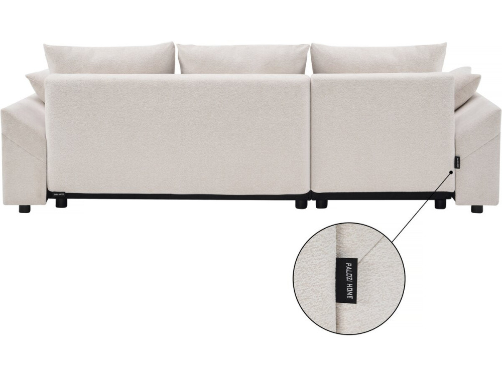 Ecksofa "Vaugirard II" aus Strukturstoff, wendbar und mit Schlaffunktion, 3-Sitzer, Beige