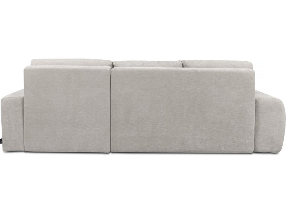 Ecksofa „Verneuil“ rechts mit Schlaffunktion aus Chenille-Stoff  – 3 Sitze – Beige